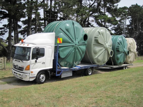 Truck carrying tanks